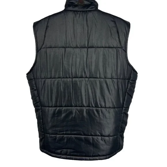 Timberland Men Blue Quilt Puffer Vest Medium Snap Button Pockets Sleeveless EUC - Picture 8 of 10